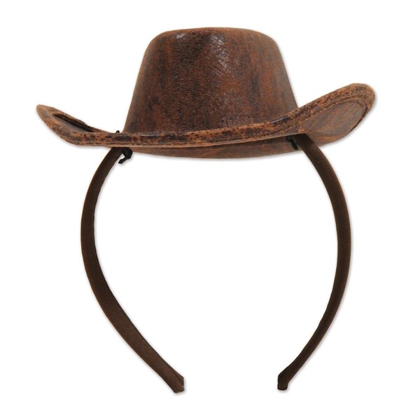 Goldengifts Cowboy Hat Headband, Brown, 12PK - GO718096