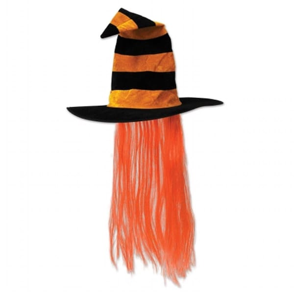 Goldengifts mpany  Witch Hat with Hair, 6PK - GO200677