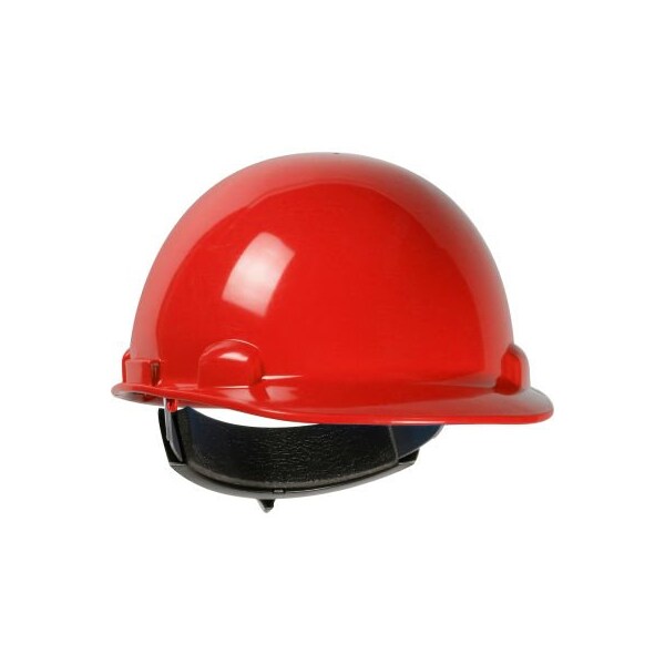 Pip Dynamic Dom Cap Style Dome Hard Hat HDPE Shell, 4-PT Suspension, Rachet Adjustment, Red - 280-HP341R-15