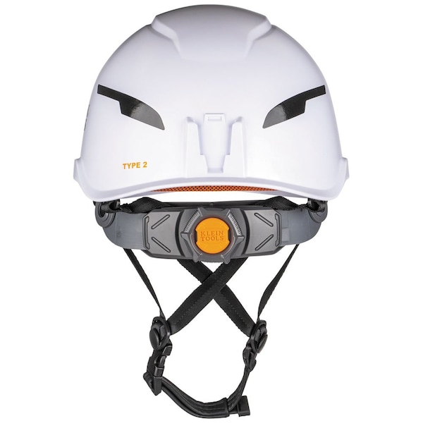 Klein Tools Safety Helmet, Shell: PC/ABS and EPS; Suspension: PC/ABS and HDPE, White - 60525