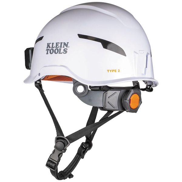 Klein Tools Safety Helmet, Shell: PC/ABS and EPS; Suspension: PC/ABS and HDPE, White - 60525
