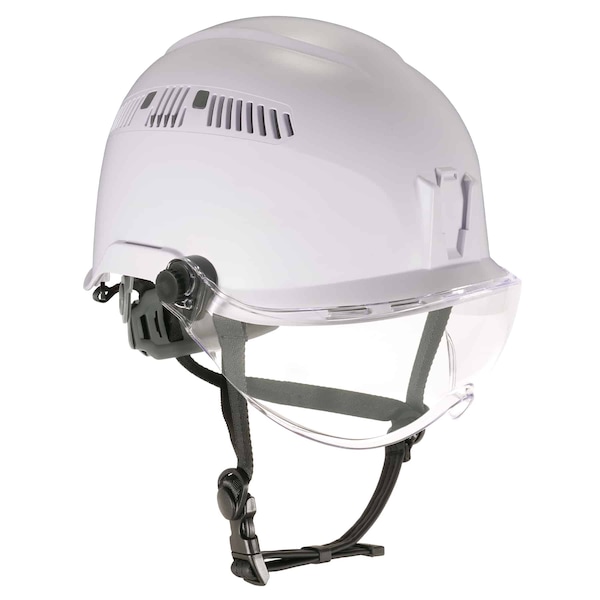 Ergodyne 8975V Anti-Fog Clear Lens White Class C Safety Helmet with Visor - 8975V
