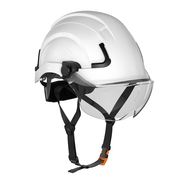 Defender Safety H2-EH Safety Helmet w/ Clear Visor - Type 2 Class E, ANSI Z89 and EN12492 rated, White - H2-EH-01V