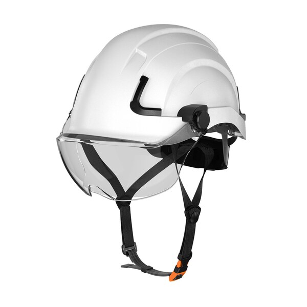 Defender Safety H2-EH Safety Helmet w/ Clear Visor - Type 2 Class E, ANSI Z89 and EN12492 rated, White - H2-EH-01V
