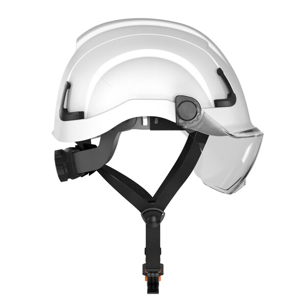 Defender Safety H2-EH Safety Helmet w/ Clear Visor - Type 2 Class E, ANSI Z89 and EN12492 rated, White - H2-EH-01V