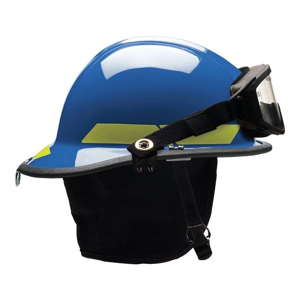 Bullard Fire Helmet, Thermoplastic, 6-Point Sure-Lock(R) Ratchet, Blue, Fits Hat Size 6-1/2 to 8 , Modern - PXSBLGIZ2