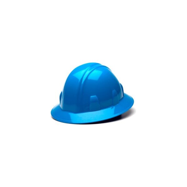 Pyramex SL Series Full Brim Hard Hat, Light Blue, Standard Shell 4-Point Ratchet Suspension - HP24162