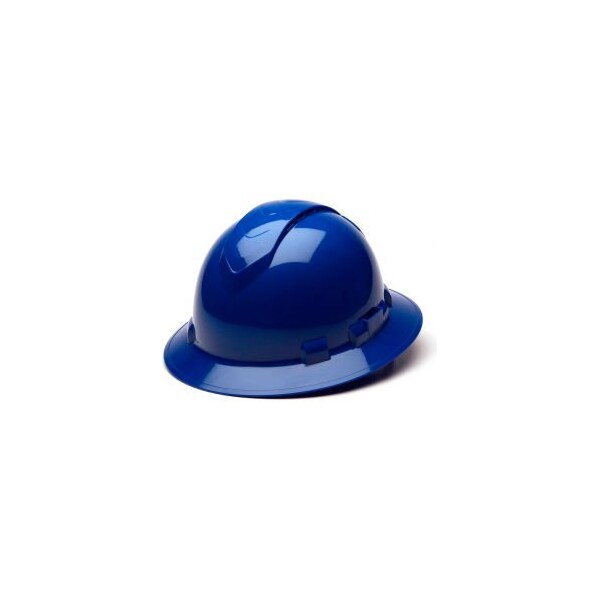 Pyramex Ridgeline Vented Full Brim Hard Hat, Blue Pattern, 4-Point Ratchet Suspension - HP54160V
