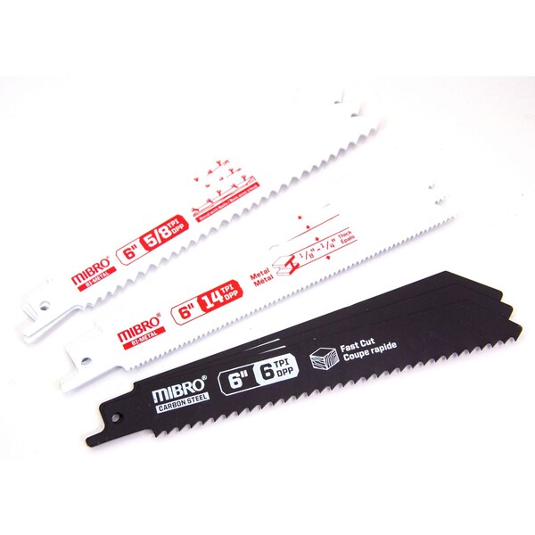Richelieu Hardware (9-Piece) 6-inch (152 mm) Bi-Metal and High Carbon Steel Reciprocating Saw Blade Set - 813061