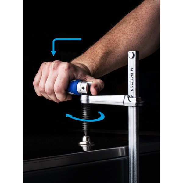 Capri Tools 12 in All Steel Bar Clamp with Foldable Handle, 5-1/2 in Throat Depth - CP11001