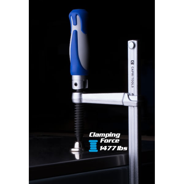 Capri Tools 12 in All Steel Bar Clamp with Foldable Handle, 5-1/2 in Throat Depth - CP11001