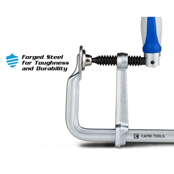 Capri Tools 12 in All Steel Bar Clamp with Foldable Handle, 5-1/2 in Throat Depth - CP11001
