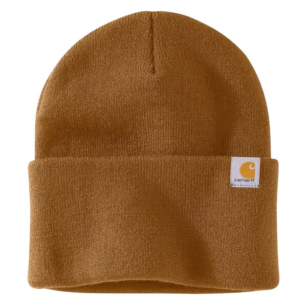 Carhartt Men's AH4597 M Knt Cffd Beanie OS Hats Unassigned Brown - AH4597-M / 104597-BRNOS