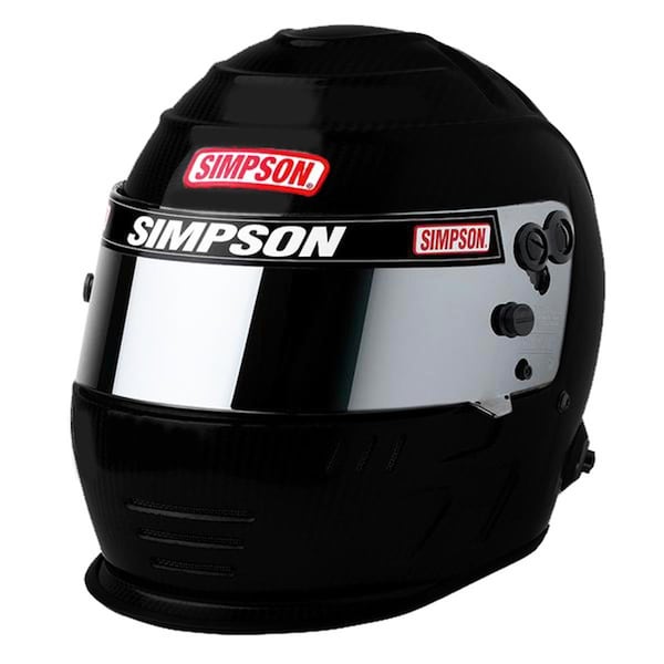 Strike3 7.35 in. SA 2020 Speedway Shark Flat Helmet, Black - ST3623135