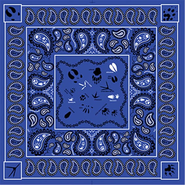 The Printed Image 22 x 22 in. Paisley Tracks Bandana - 104123