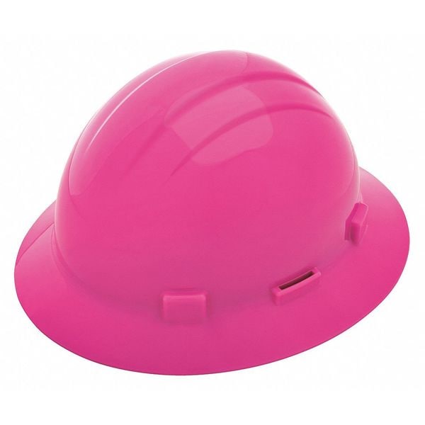 Deltaplus Hard Hat, Americana, Polyethylene, 4 Point Ratchet, Type 1, Class E, Hi-Vis Pink - 19269