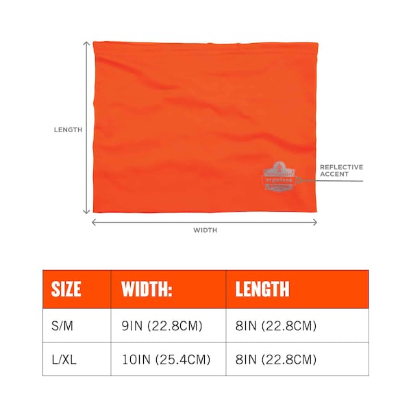 Ergodyne Hi-Vis Orange 2-Layer Cooling Multi-Band, L/XL - 6489