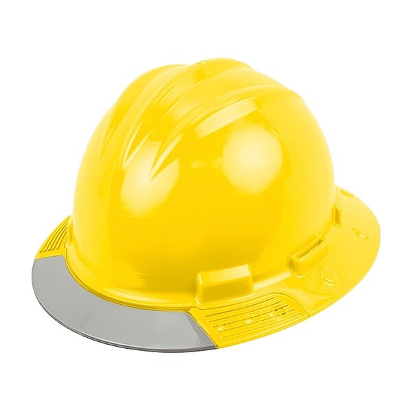 Bullard Full Brim Hard Hat, HDPE, 4 Point Ratchet, Type 1, Class E, Yellow - AVYLRGCS
