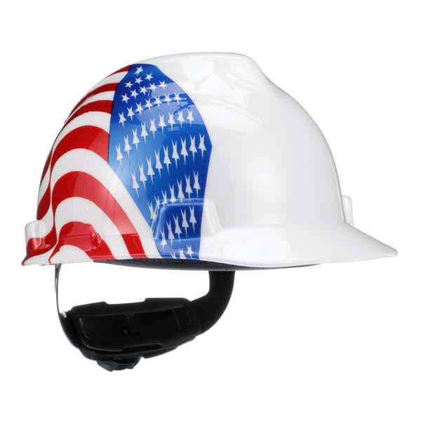 Msa Safety Hard Hat, V-Gard Freedom Series, Polyethylene, 4 Point Ratchet, Type 1, Class E, Red - 10050611