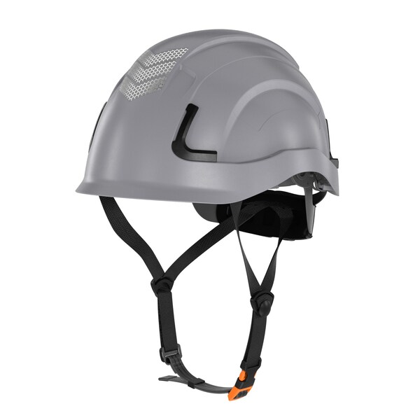 Defender Safety H2-EH Safety Helmet w/ HiViz Kit - Type 2 Class E, ANSI Z89 and EN12492 rated, Battleship Grey - H2-EH-08-HV