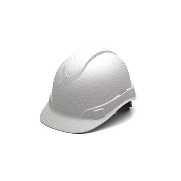 Pyramex Front Brim Hard Hat, Ratchet (4-Point), White - HP44116