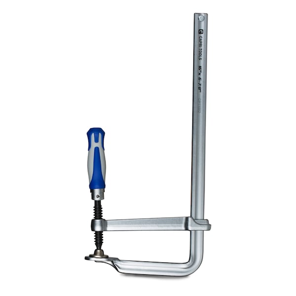 Capri Tools 16 in All Steel Bar Clamp with Foldable Handle, 6-7/8 in Throat Depth - CP11002