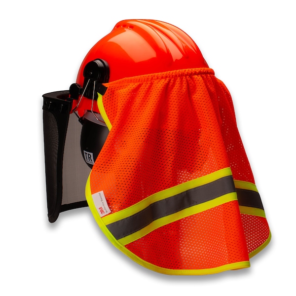 Tr Industrial Mesh Neck Shade with 3M Reflector for Forestry Safety Helmet - TR88011-SHADE-MESH