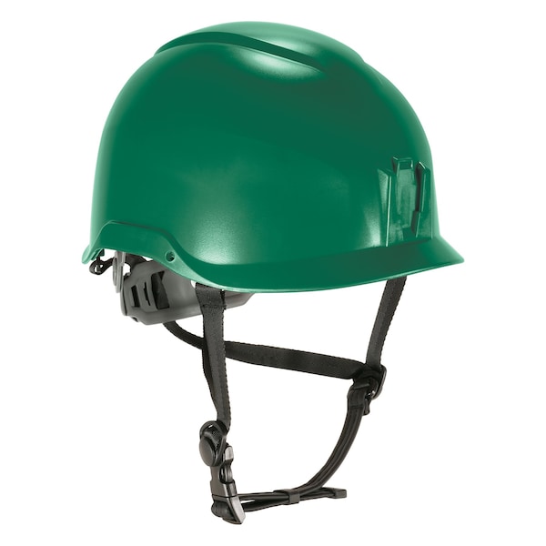 Ergodyne Micro Brim Safety Helmet, Skullerz 8976, PC-ABS, 6-Point Point Ratchet, Class E, Green - 8976