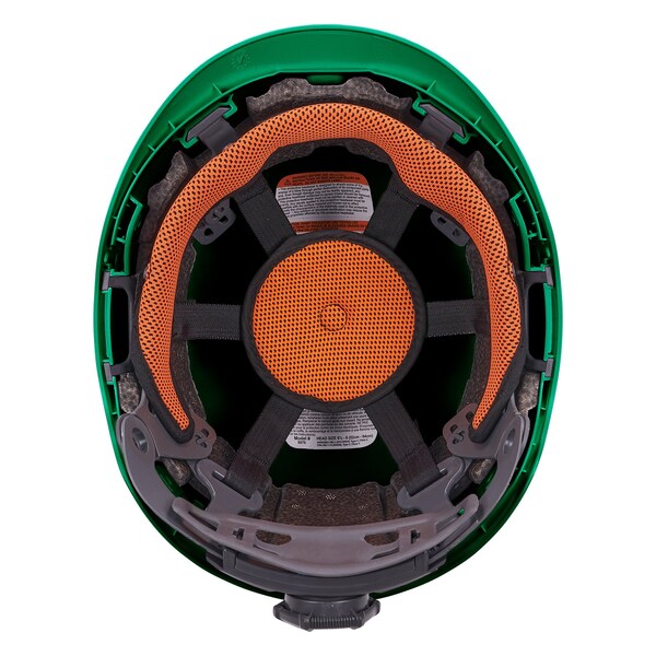 Ergodyne Micro Brim Safety Helmet, Skullerz 8976, PC-ABS, 6-Point Point Ratchet, Class E, Green - 8976