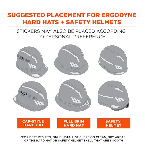 Ergodyne Reflective Hard Hat with Safety Helmet Sticker Kit, Blue - 8961