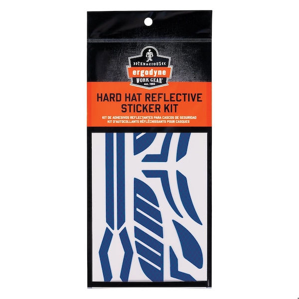 Ergodyne Reflective Hard Hat with Safety Helmet Sticker Kit, Blue - 8961