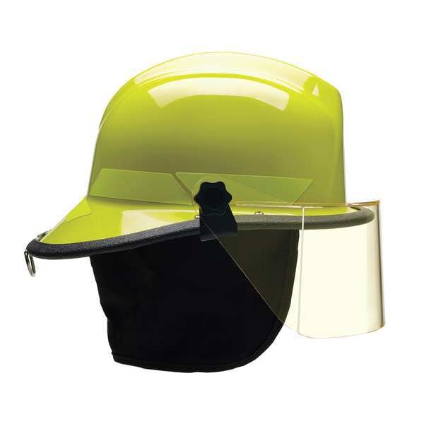 Bullard Fire Helmet, Thermoplastic, 4-Point Sure-Lock(R) Ratchet, Lime-Yellow, Fits Hat Size 6-1/2 to 8 - LTXLY