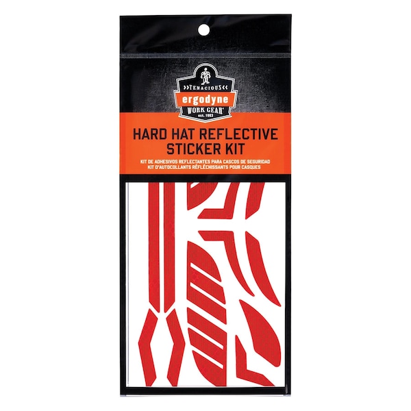 Ergodyne Reflective Hard Hat with Safety Helmet Sticker Kit, Red - 8961