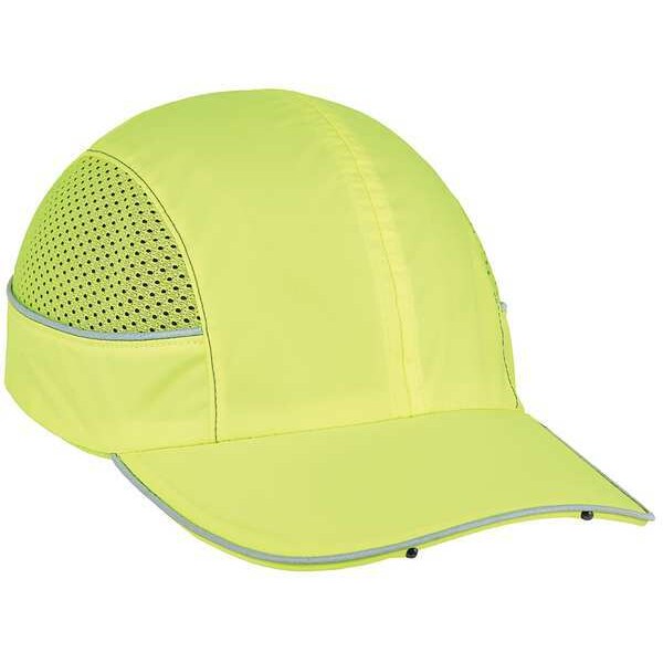 Ergodyne Bump Cap, Long Brim Baseball, ABS, Hook-and-Loop Suspension, Hi-Visibility Lime - 8960