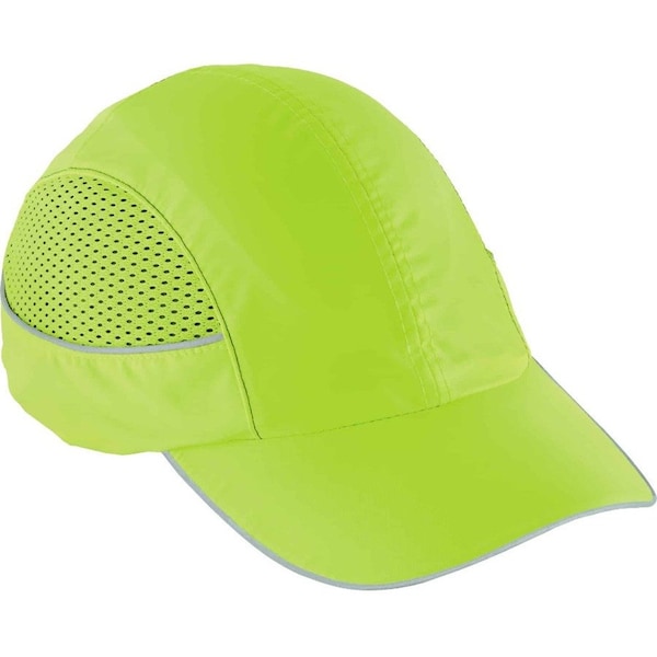 Ergodyne Bump Cap, Long Brim Baseball, ABS, Hook-and-Loop Suspension, Hi-Visibility Lime - 8960