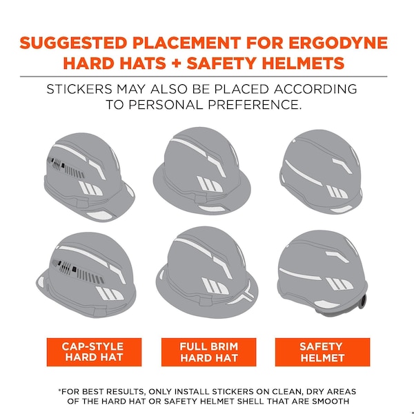 Ergodyne Reflective Hard Hat with Safety Helmet Sticker Kit, Green - 8961