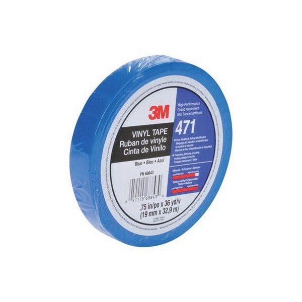 Cinta de vinilo 3M 471 Azul PN36408, 1/2 pulg. x 36 yd - 7100044170