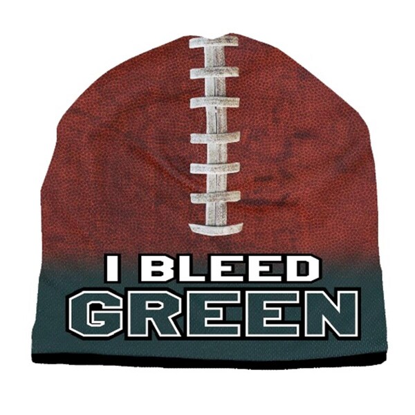 American Mills Beanie I Bleed Style Sublimated Football Forest Green Design - 1122702525