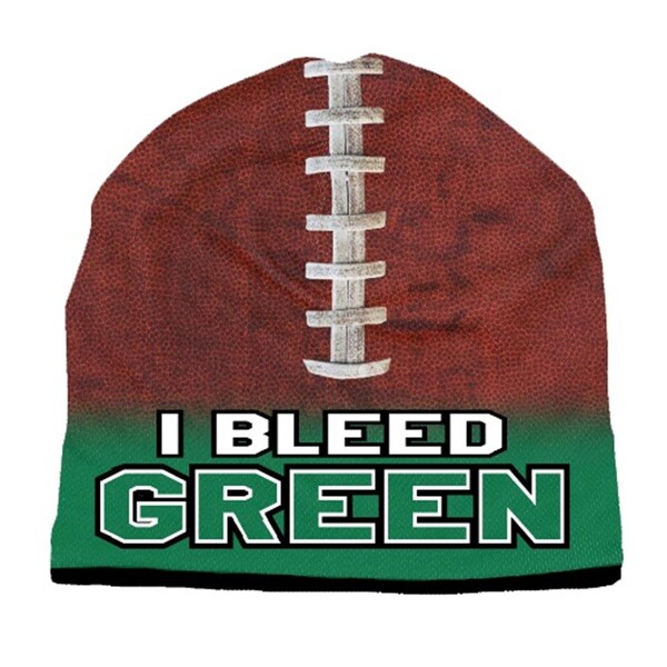 American Mills Beanie I Bleed Style Sublimated Football Kelly Green Design - 1122702531