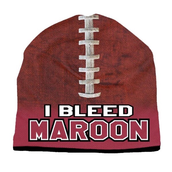 American Mills Beanie I Bleed Style Sublimated Football Maroon Design - 1122702527