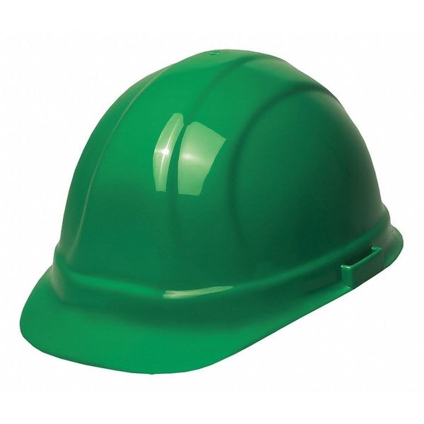 Erb Safety Hard Hat, Omega II, Polyethylene, 6 Point Ratchet, Type 1, Class E, Green - 19958
