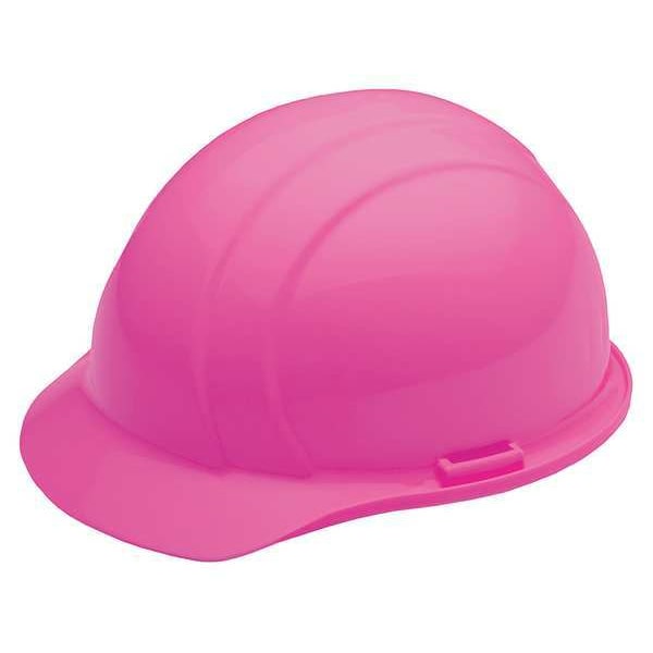 Erb Safety Hard Hat, Americana, Polyethylene, 4 Point Ratchet, Type 1, Class E, Hi-Vis Pink - 19369