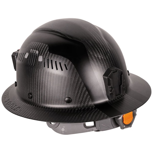 Klein Tools Klein Carbon Fiber Full Brim Hard Hat with Headlamp, Titan - 60512