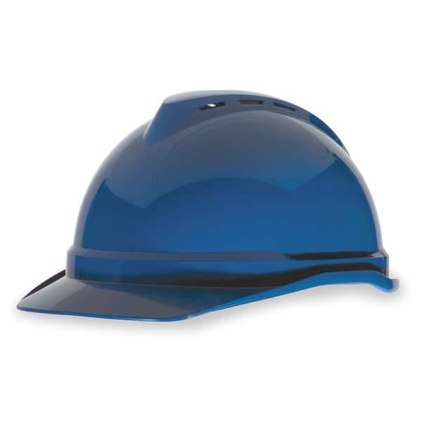 Msa Safety Hard Hat, V-Gard(R) 500, Polyethylene, 4 Point Ratchet, Type 1, Class C, Blue - 10034019