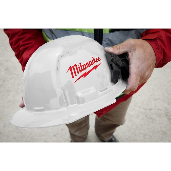Milwaukee Tool BOLT White Front Brim Hard Hat w/6pt Ratcheting Suspension - Type 1, Class E - 48-73-1120