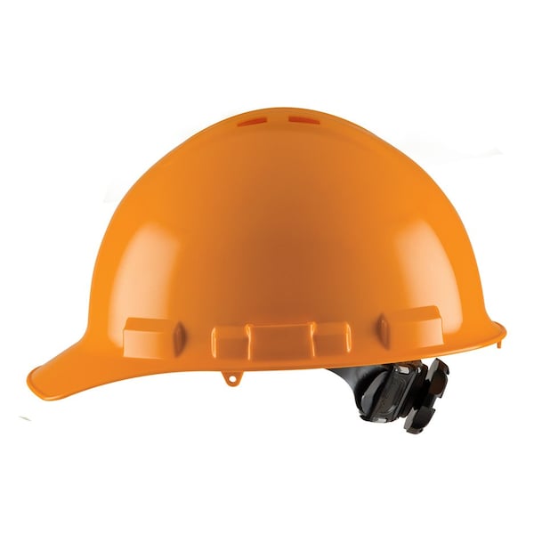 Duo Safety Hard Hat, Ratchet, 4 Point, Vented, Orange - H24R3V