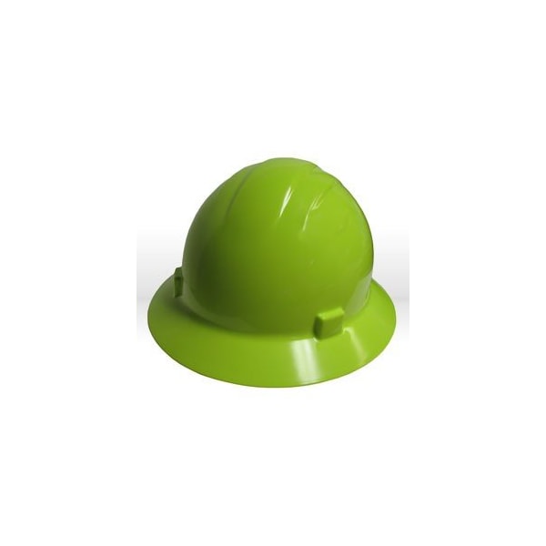 Erb Americana Mega Ratchet Full Brim Safety Helmet, 4-PT NYLON SUSPENSION w/RATCHET ADJUSTMENT, Yellow - 19222