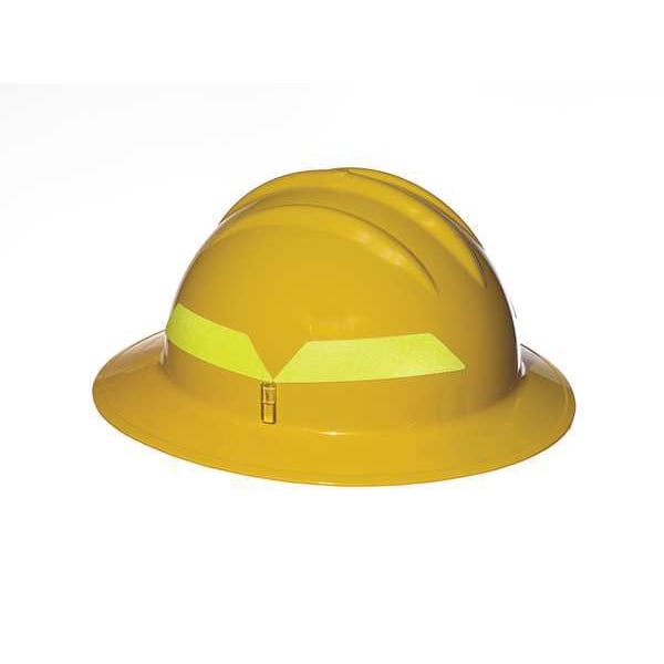 Bullard Fire Helmet, Thermoplastic, 6 pt Ratchet, Yellow, Fits Hat Size 6-1/2 to 8 , Full-Brim - FHYLR