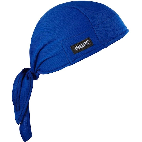 Chill-Its By Ergodyne Do Rag, Hi-Cool Performance, Elastic Band, Blue - EGO12481