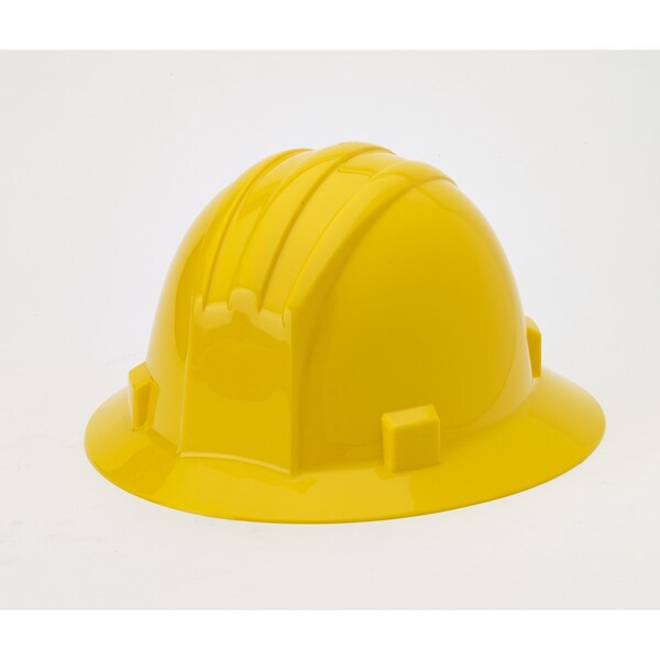 Mutual Industries Polyethylene Ratchet Suspension Full Brim Hard Hat, Yellow (2Pk) - M50210-41